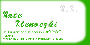 mate klenoczki business card